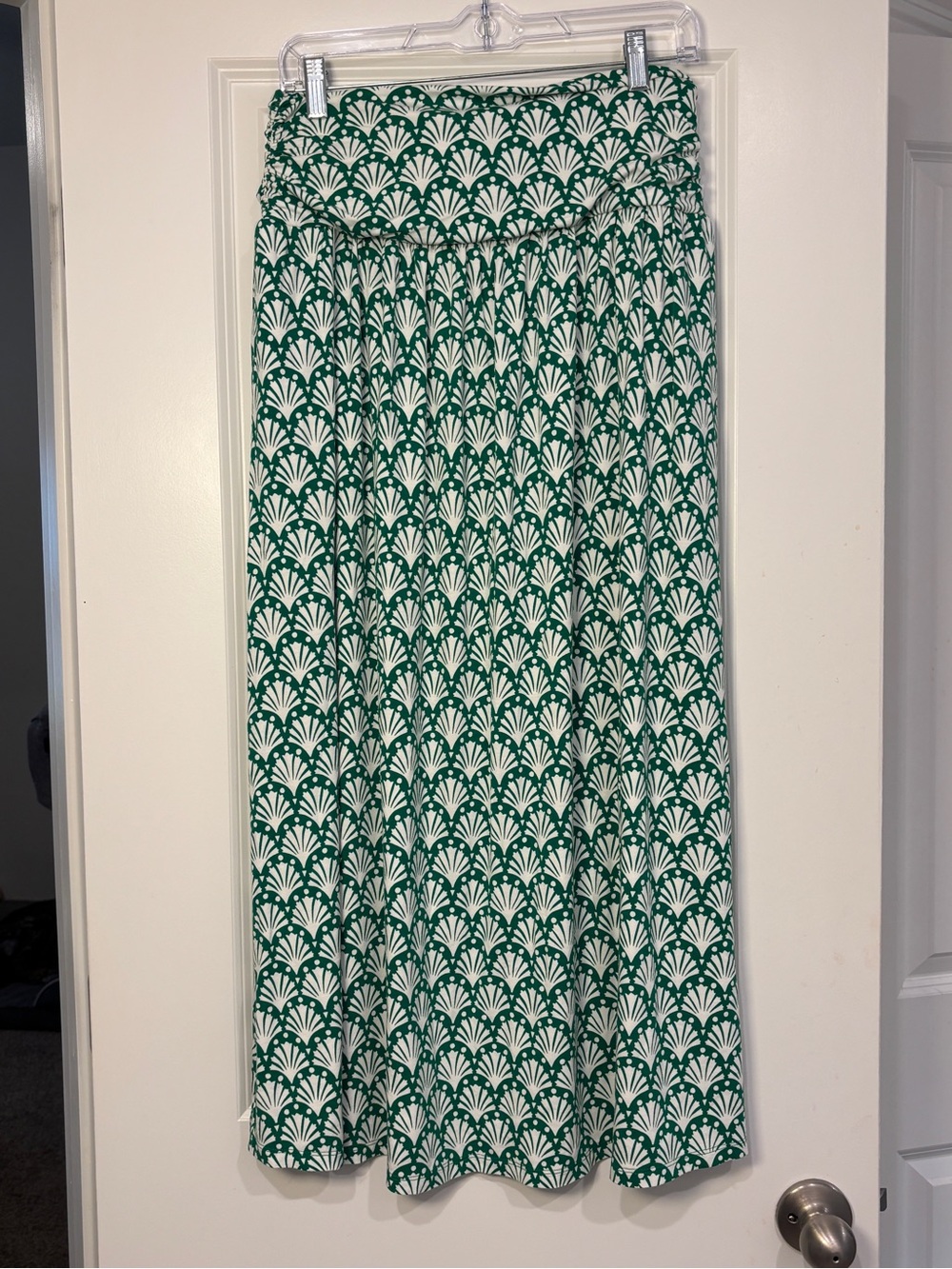 Boden Rosaline Green and White Jersey Maxi Skirt - Picture 3 of 5